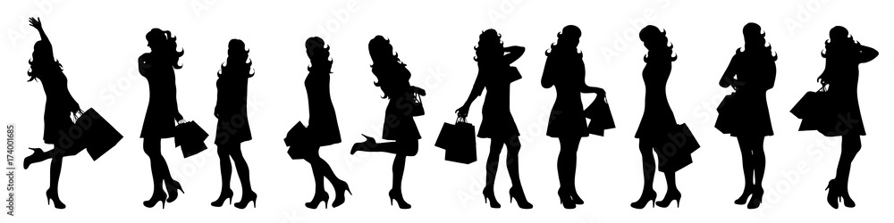 Vector silhouette of woman on white background. Vector silhouette of woman on white background.