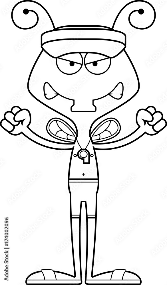 Cartoon Angry Lifeguard Fly Cartoon Angry Lifeguard Fly