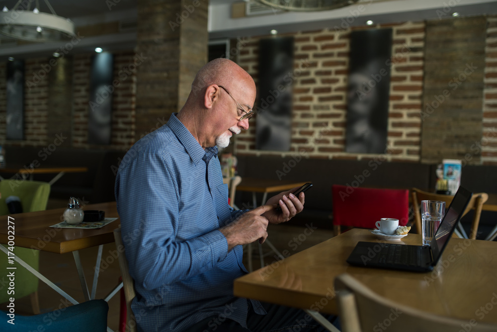 Businessman constantly working