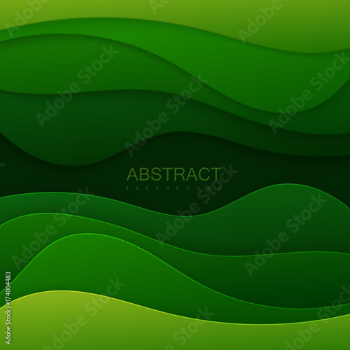 Green paper topographic relief.