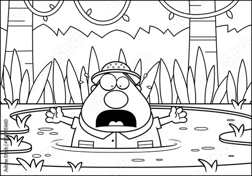 Cartoon Explorer Quicksand