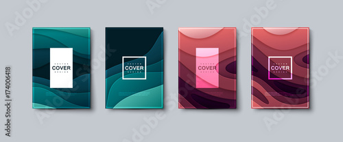 Abstract paper cut cover design.