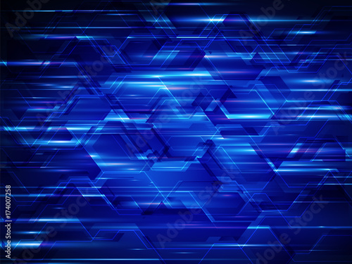 Abstract blue futuristic digital technology background. Vector illustration