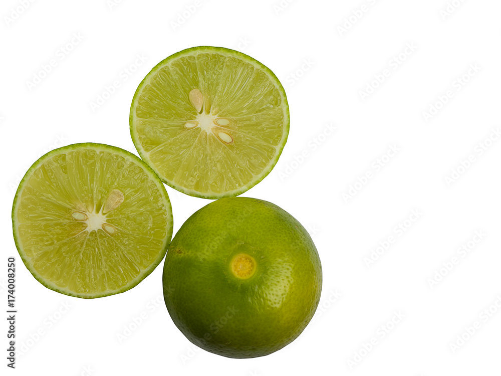 Fresh lemon isolated on white background.