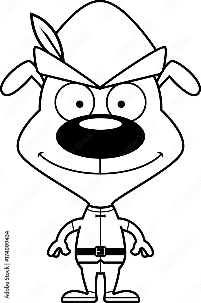 Cartoon Smiling Robin Hood Puppy Cartoon Smiling Robin Hood Puppy