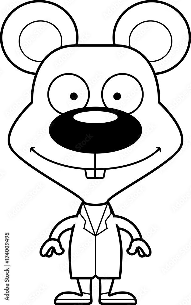 Fototapeta premium Cartoon Smiling Doctor Mouse