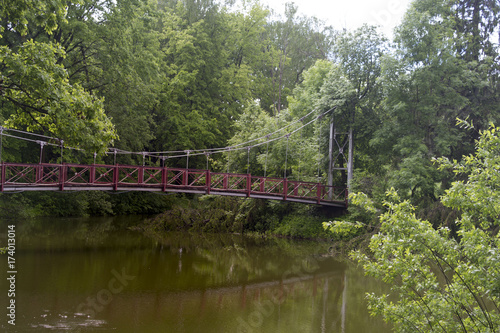 the bridge across the lake