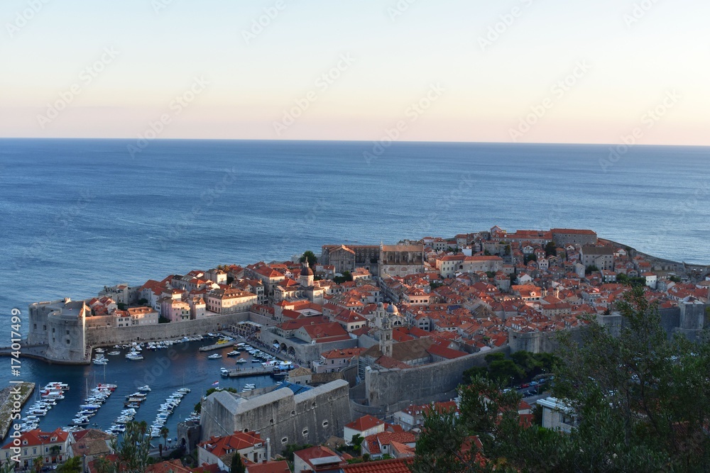 high angle view on old town in dubrovnik 