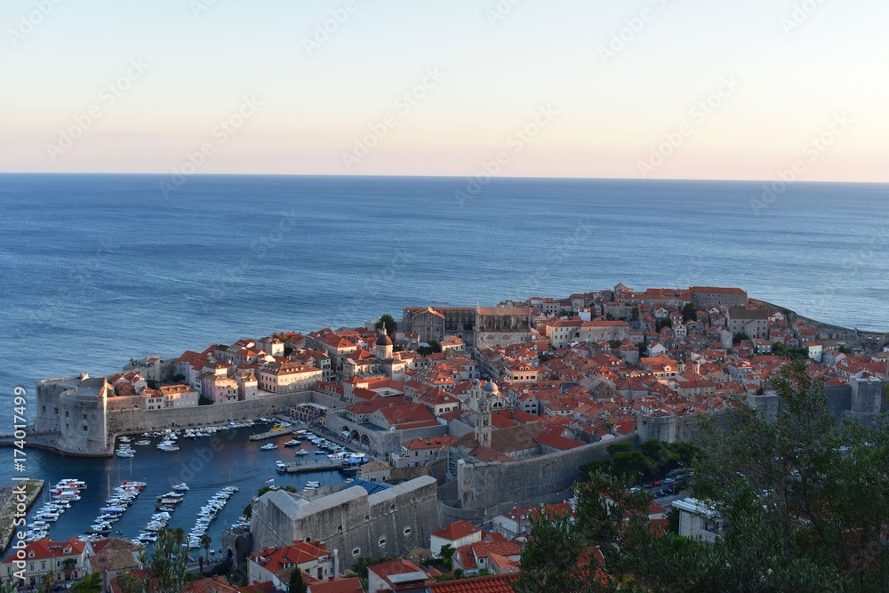 high angle view on old town in dubrovnik high angle view on old town in dubrovnik