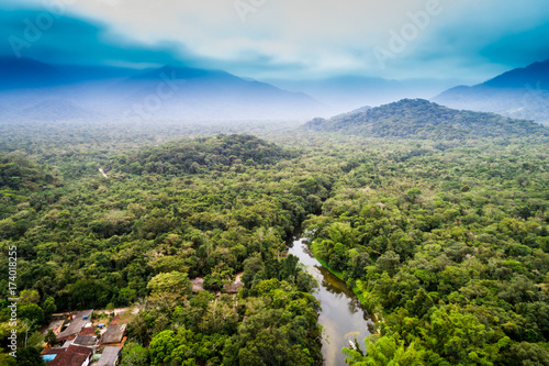 Aerial View of Amazon Rainforest, South America