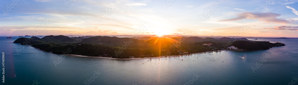 Aerial view of tropical beach