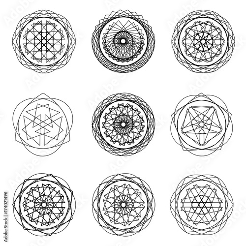 Geometric pattern icon star astrology pentagram symbol