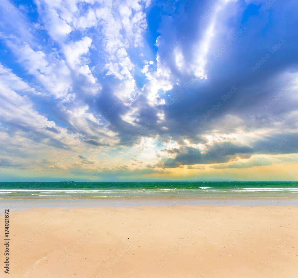 beautiful sky over the beach