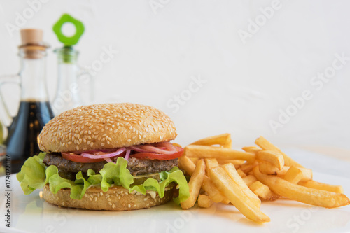 Tasty classical burger with...