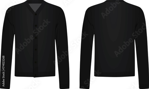 Black cardigan. vector illustration