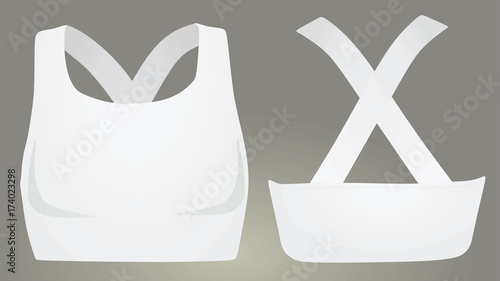 White sport bra. vector illustration