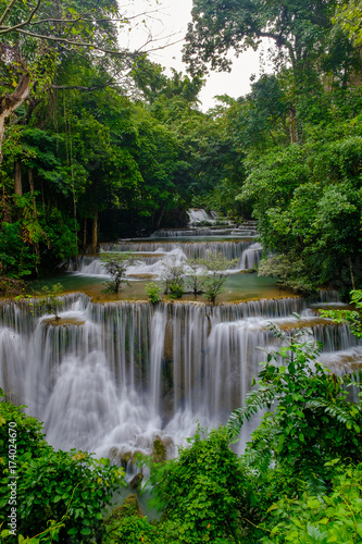 Huai Mae Kamin Waterfall in Kanchanaburi,Thailand