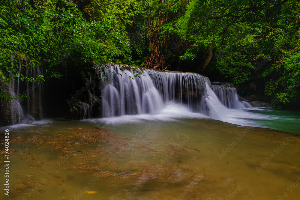 Huai Mae Kamin Waterfall in Kanchanaburi,Thailand