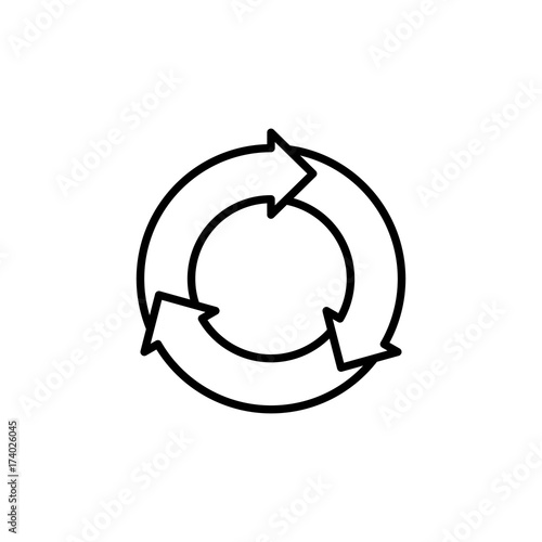 thin line round recycle icon