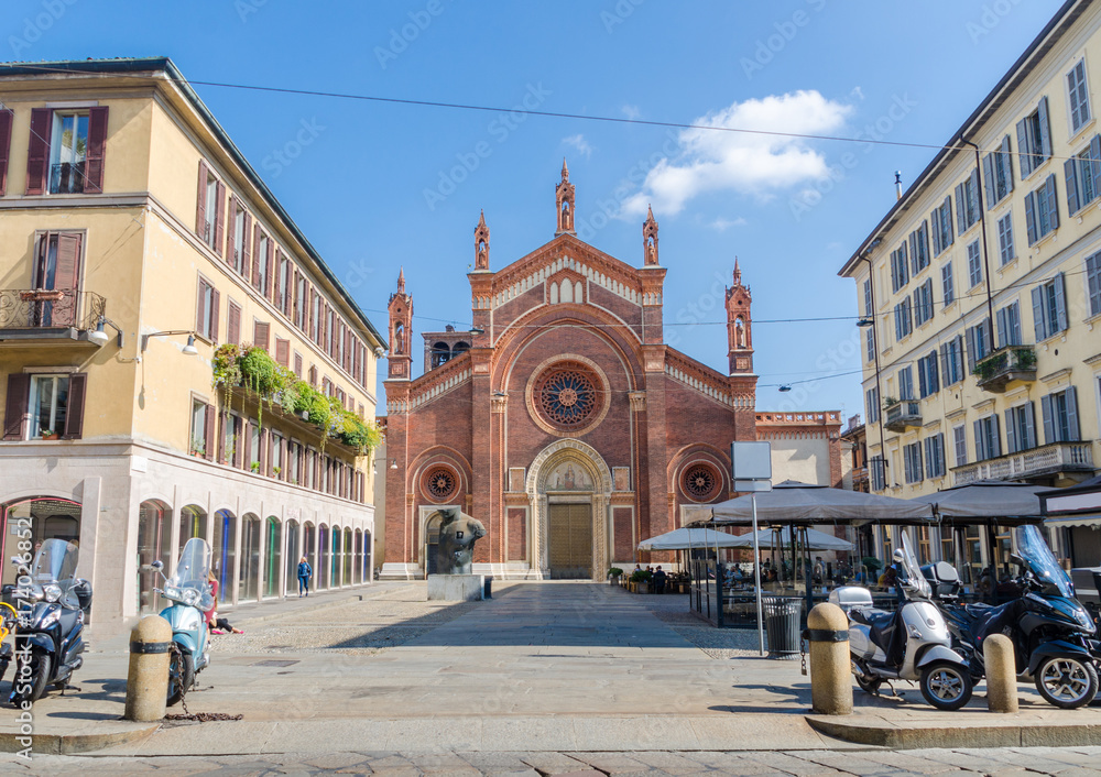 Fototapeta premium Santa Maria del Carmine Church in Brera, Milan, Lombardy, Italy