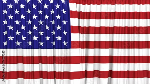 Welcome to US realistic 3D animation of the National USA flag curtain