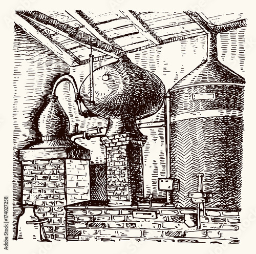 Barrel making workshop in old basement. FRANCE COGNAC. The town is a place where the cognac drink is produced