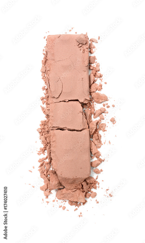 Beige crushed eyeshadow for makeup as sample of cosmetic product Beige crushed eyeshadow for makeup as sample of cosmetic product