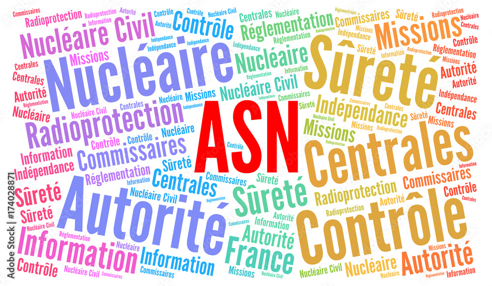 ASN, autorité sûreté nucléaire en France nuage de mots ASN, autorité sûreté nucléaire en France nuage de mots