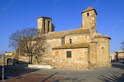 Monells pueblo monumental iglesia románica y antiguo dela época medieval del bajo Empurda de Girona cataluña España  photo