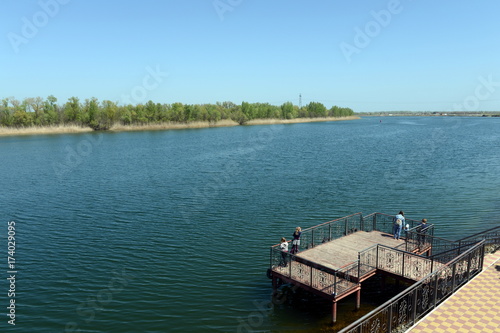 Berth on the Don River near the village of Romanovskaya, Rostov Region.