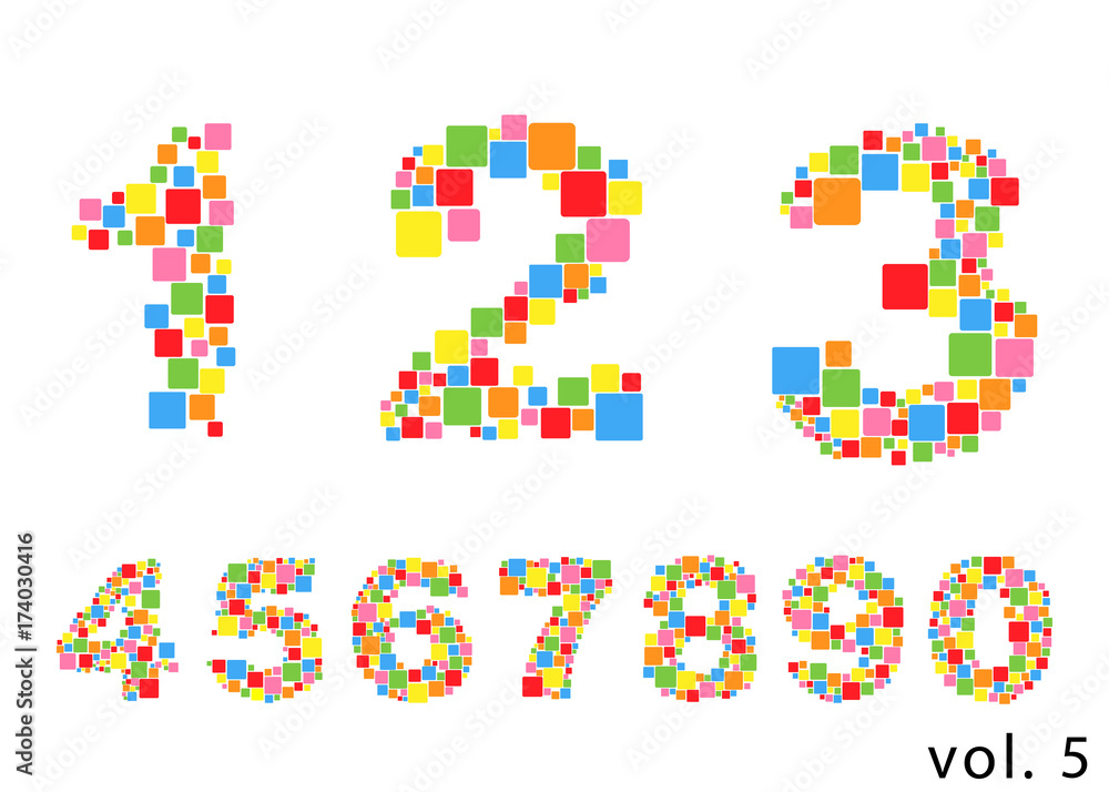 Arabic numerals set 1-10