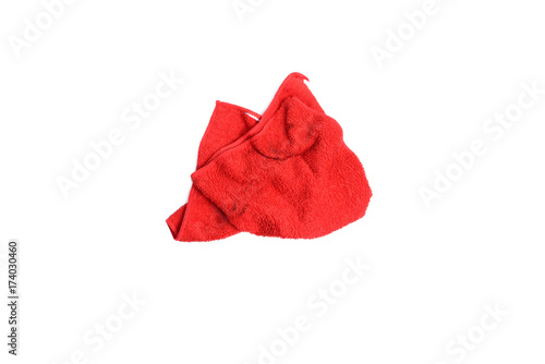Red rag on white background or isolated
