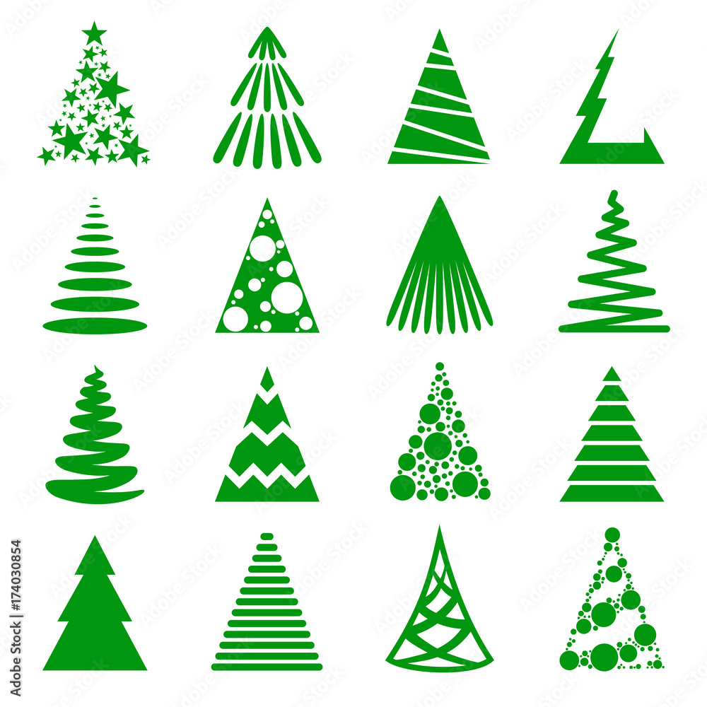 Christmas trees icon set Christmas trees icon set