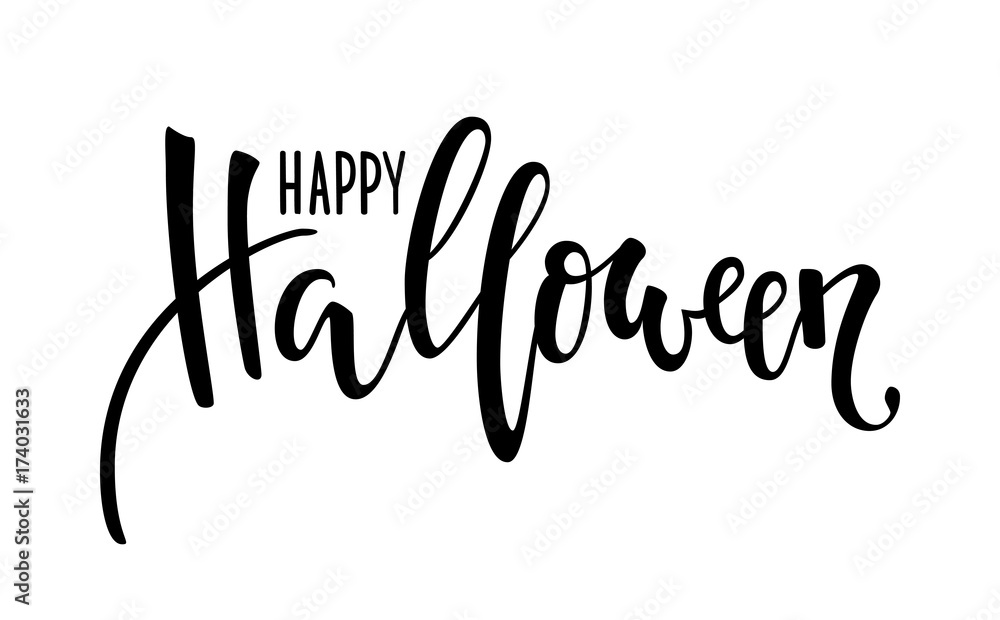 Fototapeta premium Happy halloween. Hand drawn creative calligraphy and brush pen lettering. design for holiday greeting card and invitation, flyers, posters, banner halloween holiday.