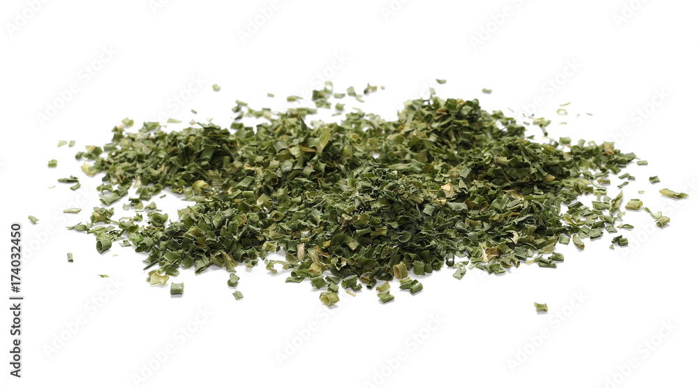 Dry chive pile isolated on white background Dry chive pile isolated on white background