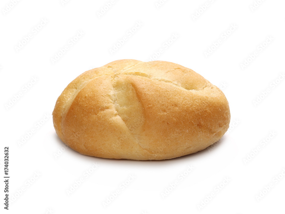 kaiser roll bread isolated on white background