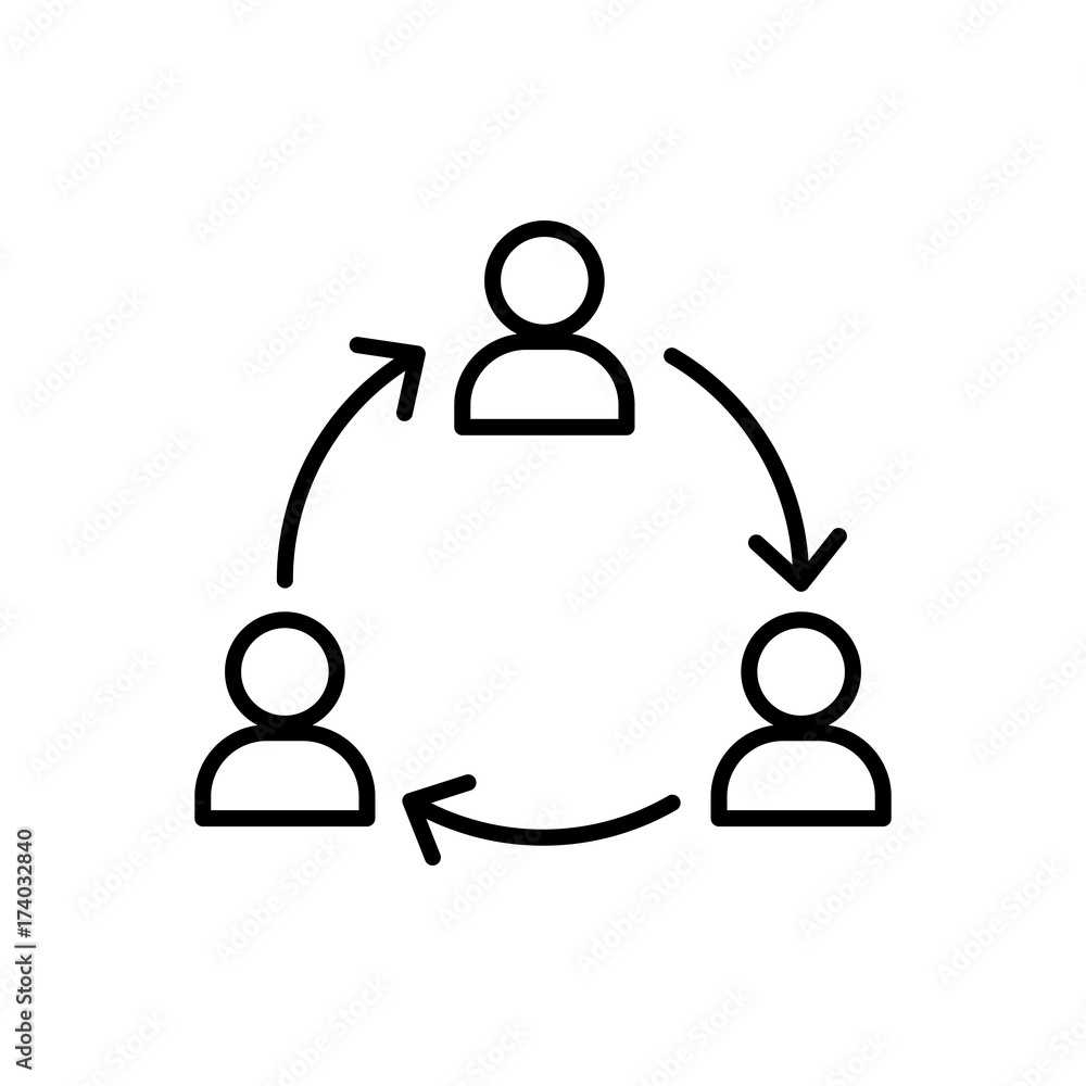 teamwork members line icon black teamwork members line icon black