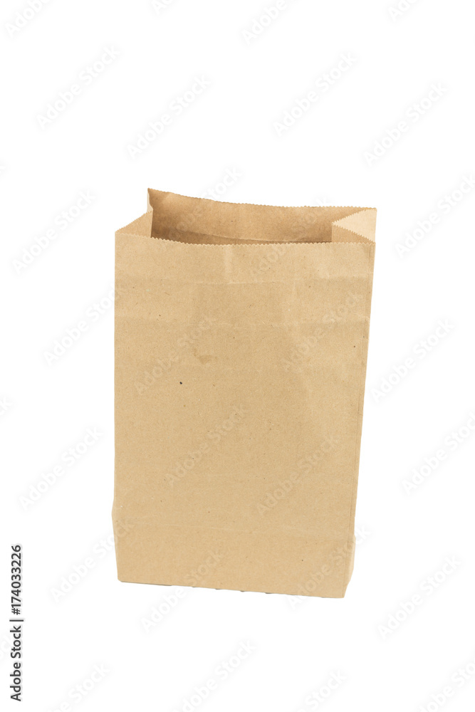 Brown Paper Bag isolated on a white background. clipping path.. Brown Paper Bag isolated on a white background. clipping path..