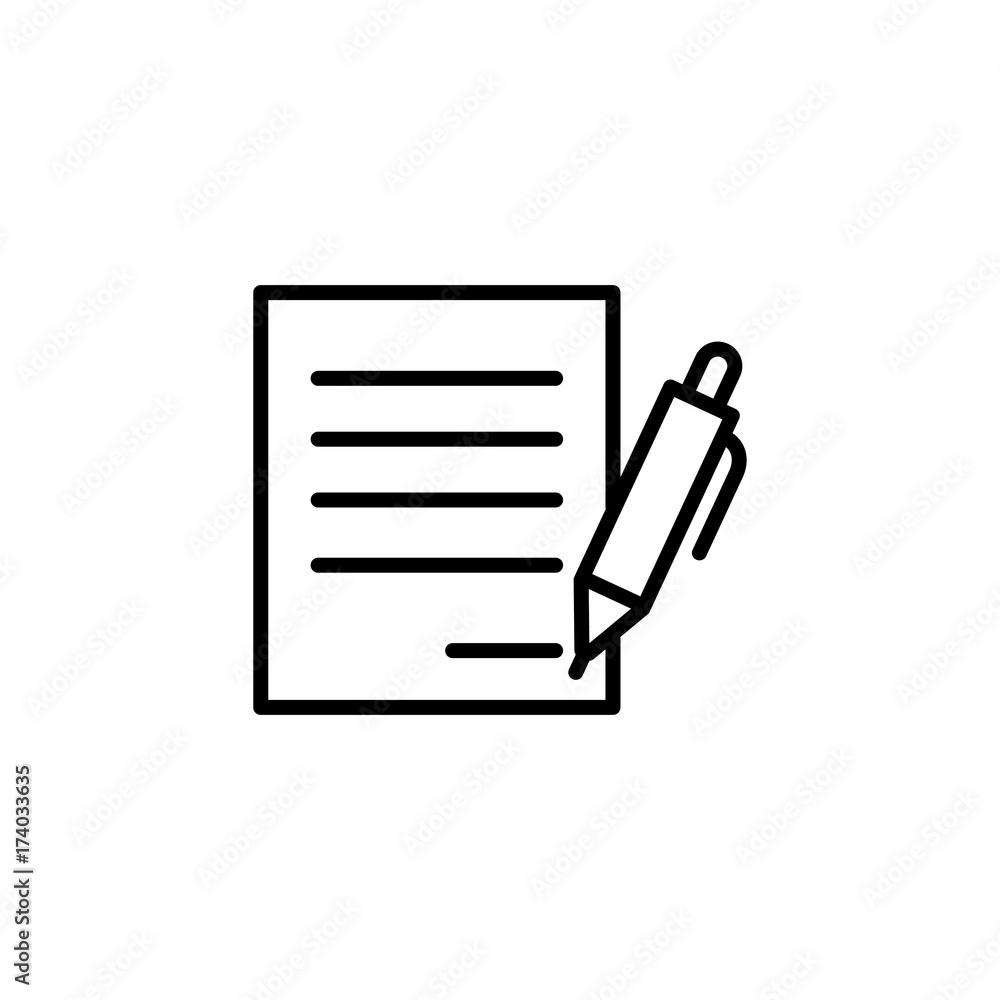 contract document with pen line black icon contract document with pen line black icon