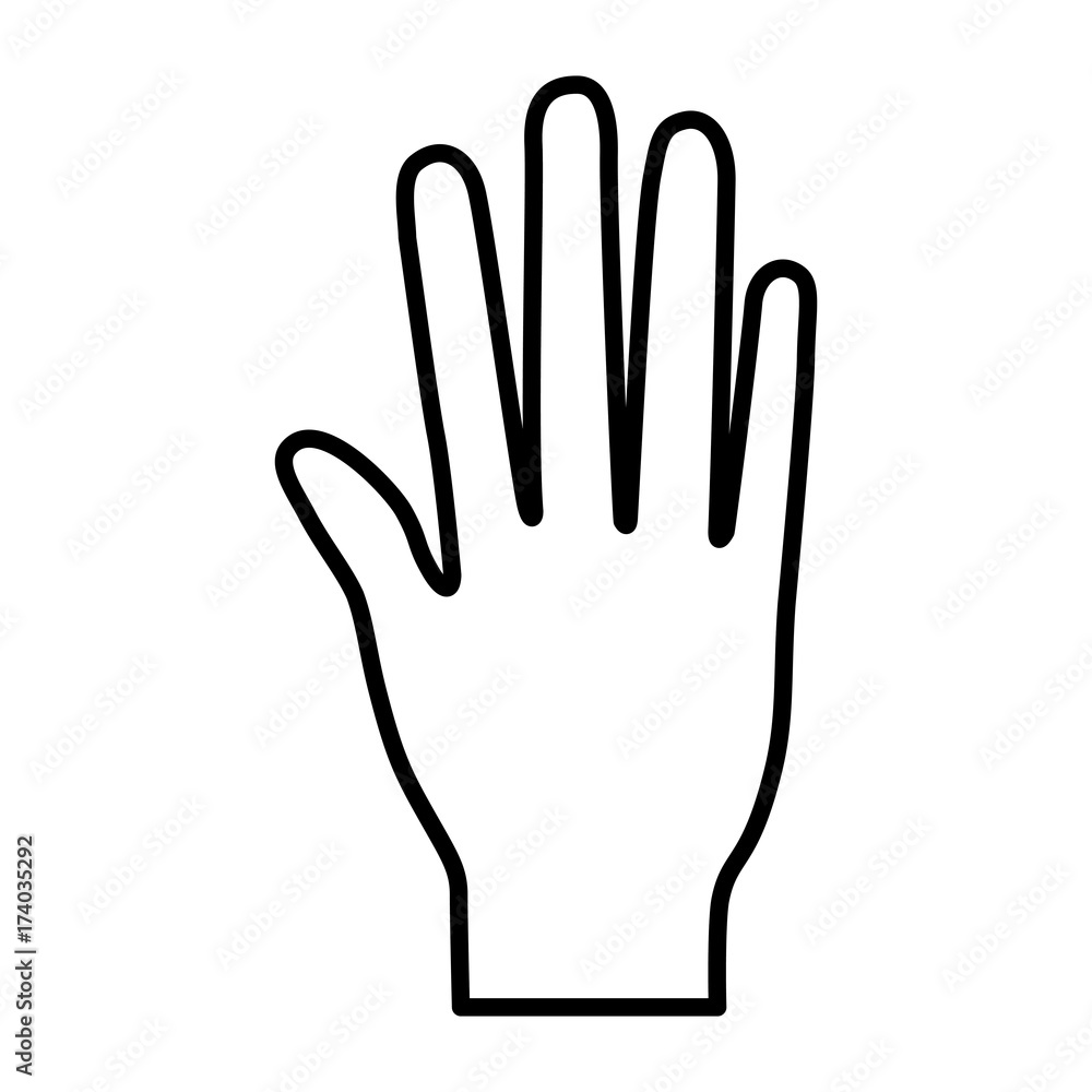 open palm hand gesture on black silhouette open palm hand gesture on black silhouette