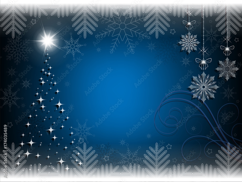 christmas blue background with christmas tree christmas blue background with christmas tree