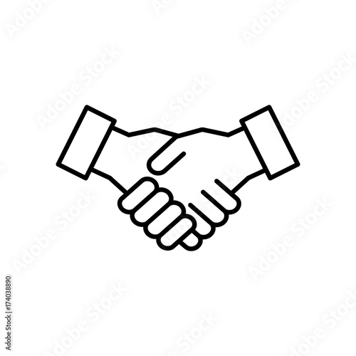 partner handshake line black icon