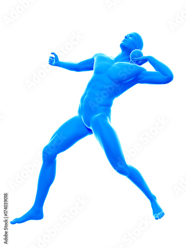 3d rendered medically accurate illustration of shot putter