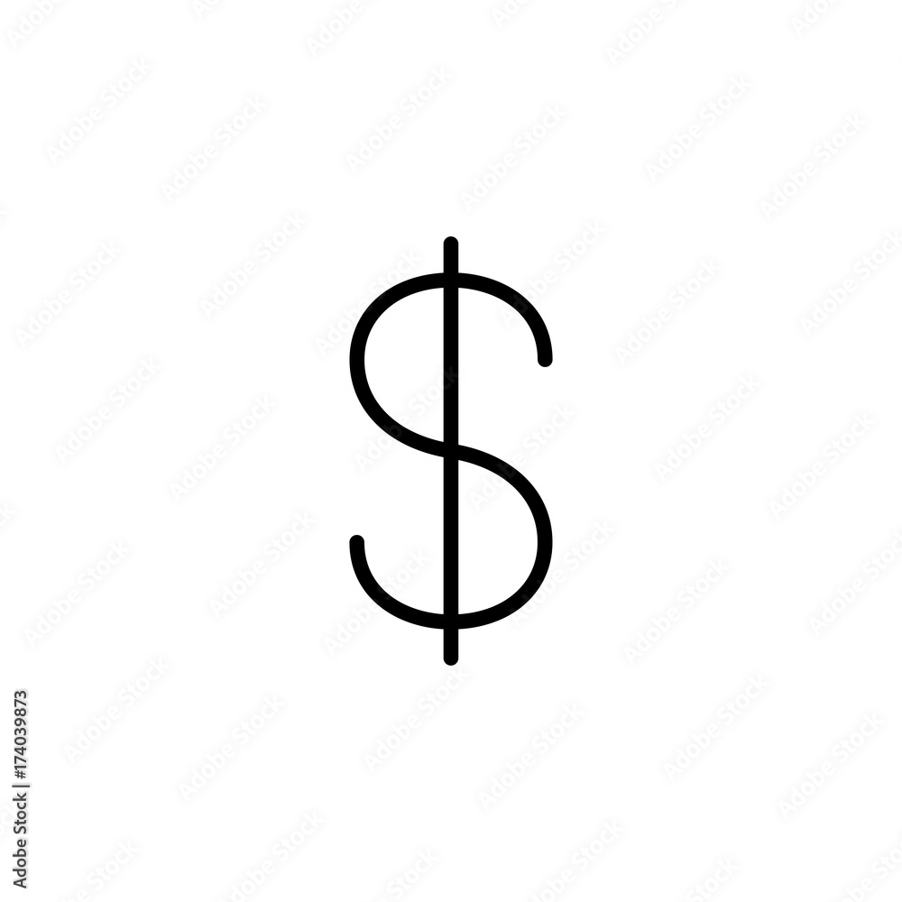 dollar currency sign line black icon dollar currency sign line black icon