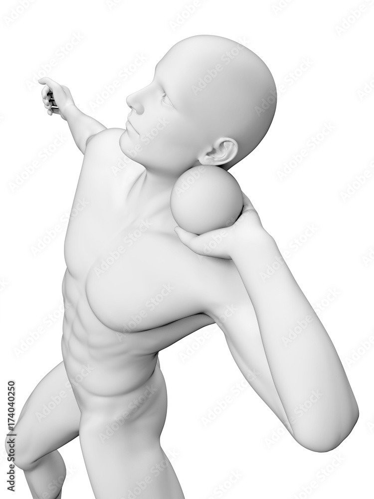 3d rendered medically accurate illustration of shot putter