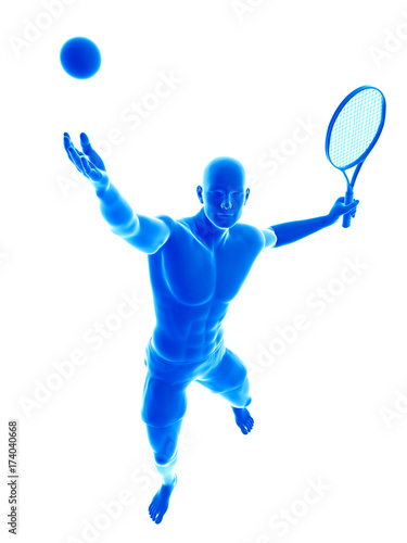3d rendered medically accurate illustration of a man playing tennis