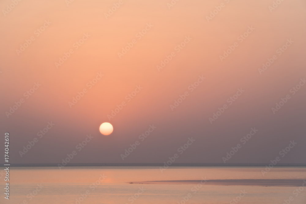 Beautiful sunrise on the Red Sea