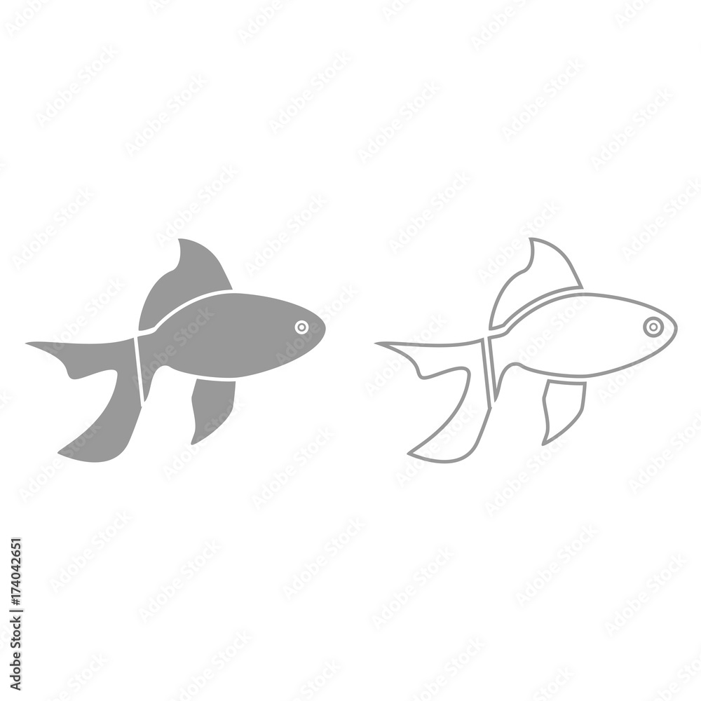 Fototapeta premium Fish it is black icon .
