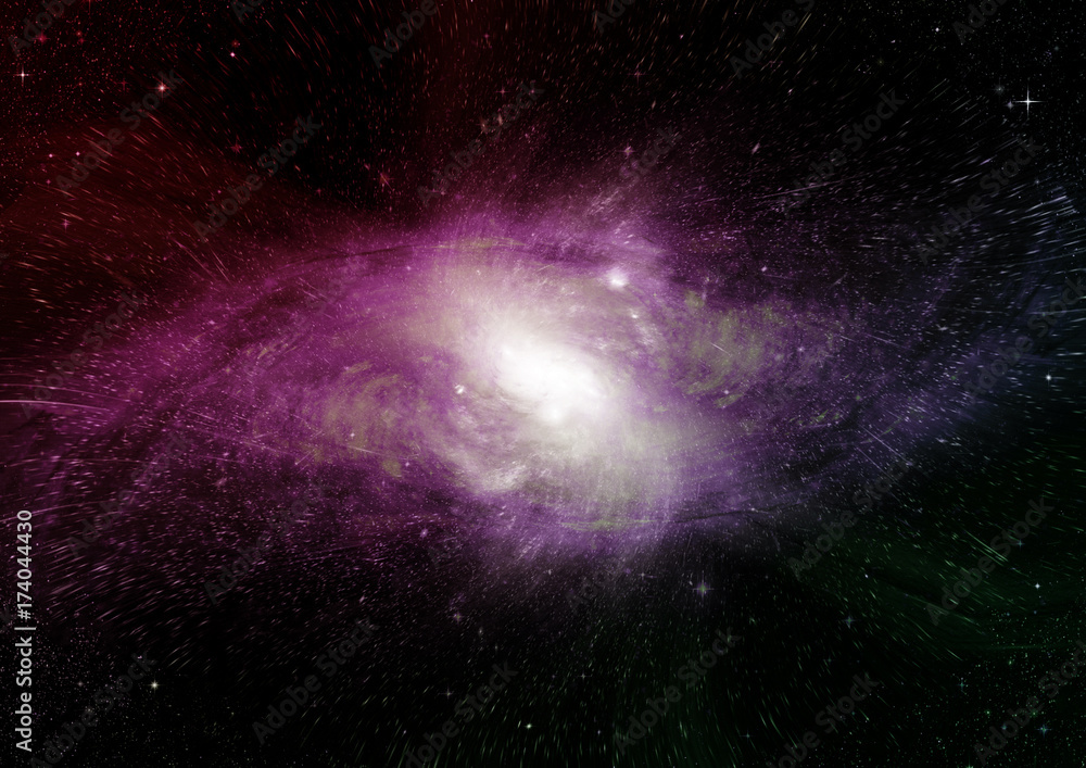 Stars, dust and gas nebula in a far galaxy Stars, dust and gas nebula in a far galaxy