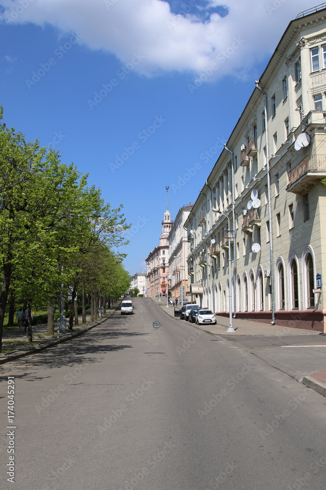 The street in Minsk, in the spring